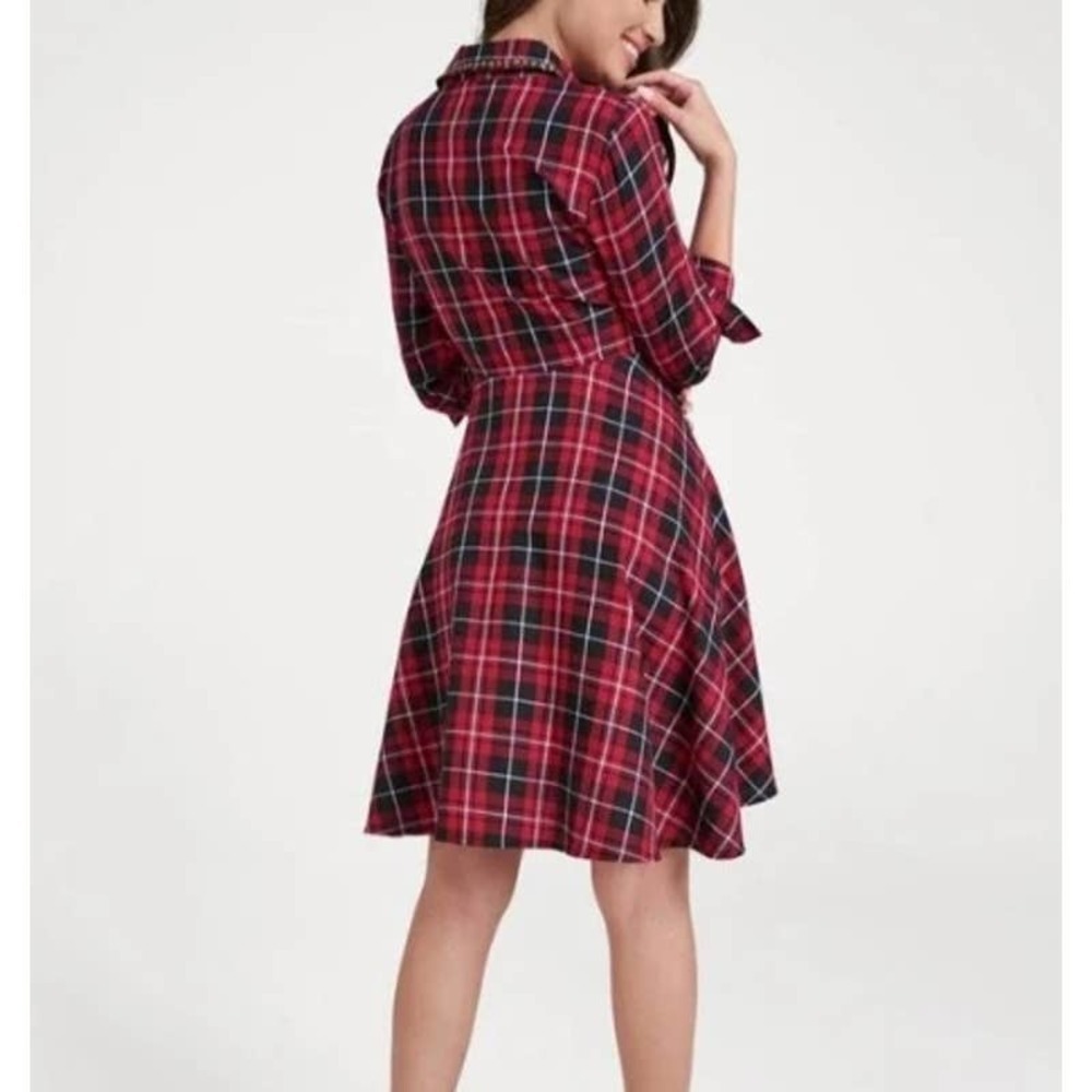 Venus Red Plaid Shirtdress Size 2 EUC - Picture 12 of 12